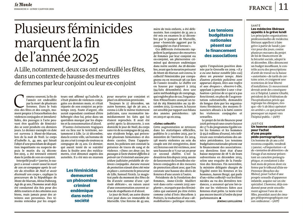 Le Monde, 4-5 janvier 2026.