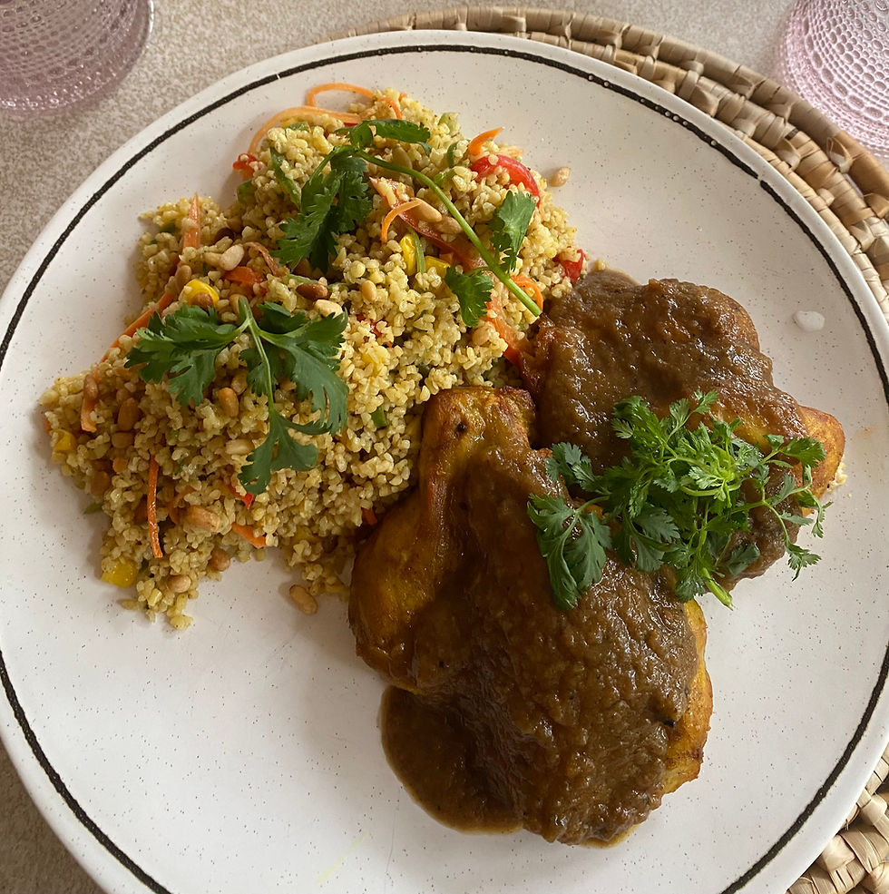 Keralan Chicken with Curried Bulgur Wheat salad