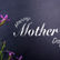 Purple wildflowers on the left, dark background. White text reads "Happy Mother's Day." Elegant and celebratory mood.