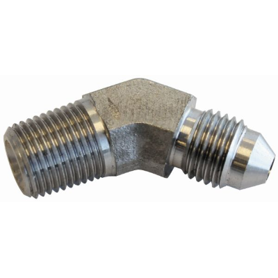 Aeroflowstainless Steel 45 Deg NPT Male to AN Fitting 1/4" to -3AN