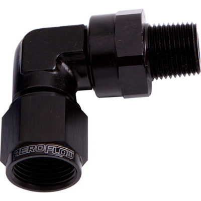AEROFLOW 90 Deg Male NPT to Female AN Adapter 3/8" to -6AN
