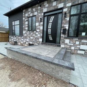 Modern Stone Front Porch and Walkway