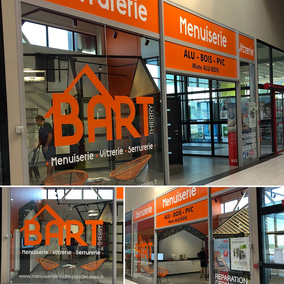 Vitrine, décoration, adhésif, stickers, showroom, lille, menuiserie
