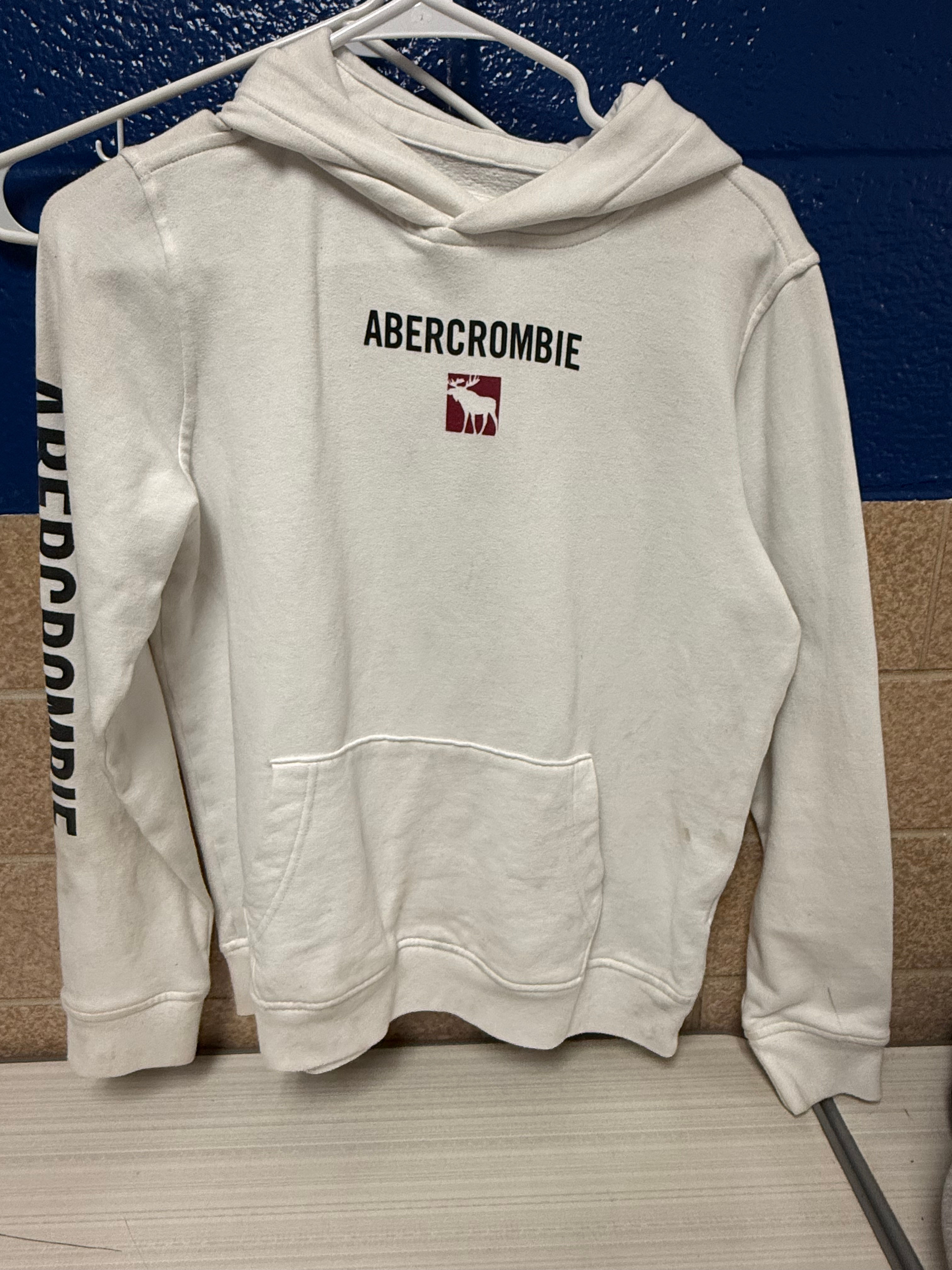 White Abercrombie Hoodie - Youth Size 15/16