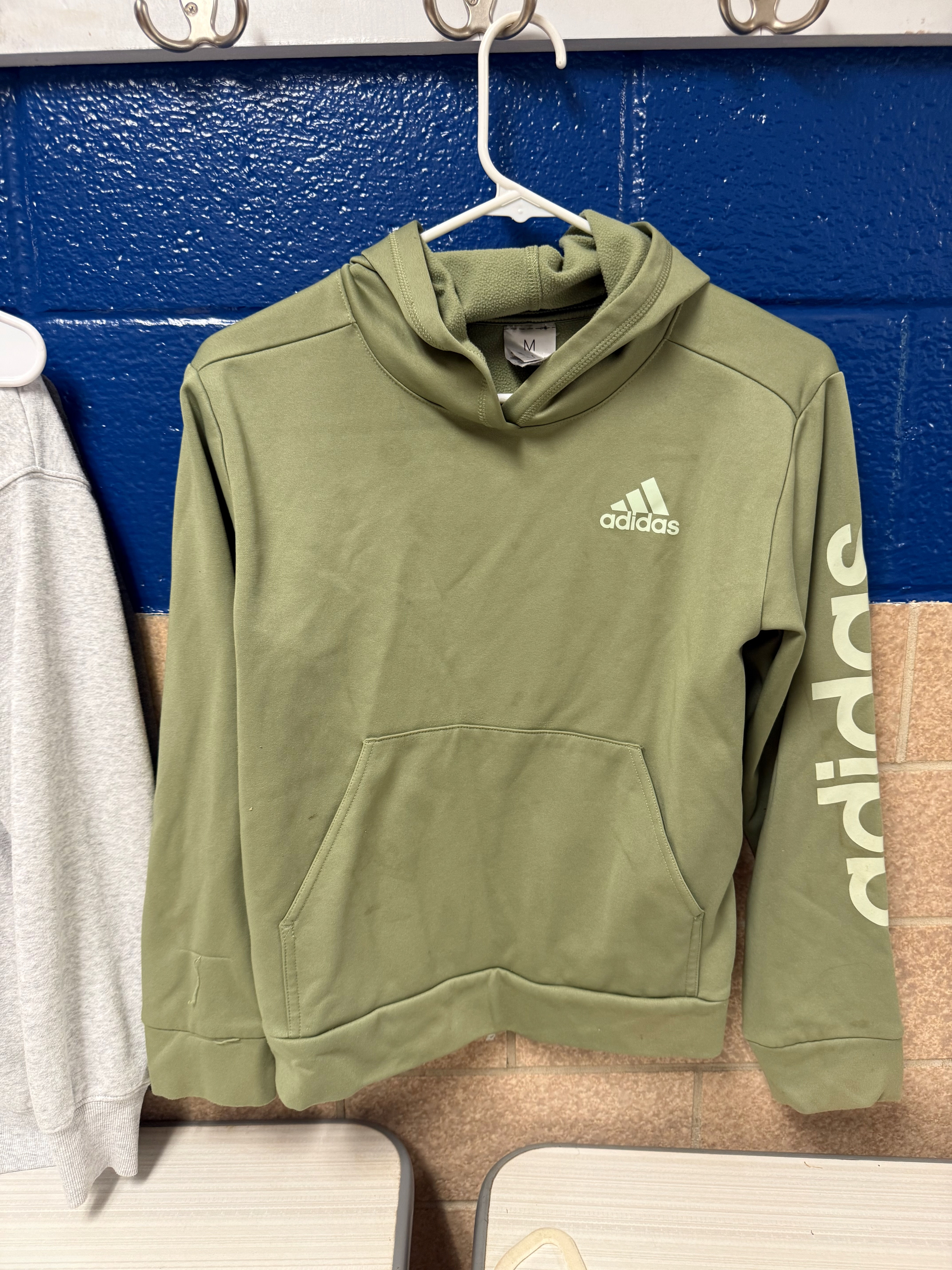 Green Adidas Hoodie Pullover - Youth Medium