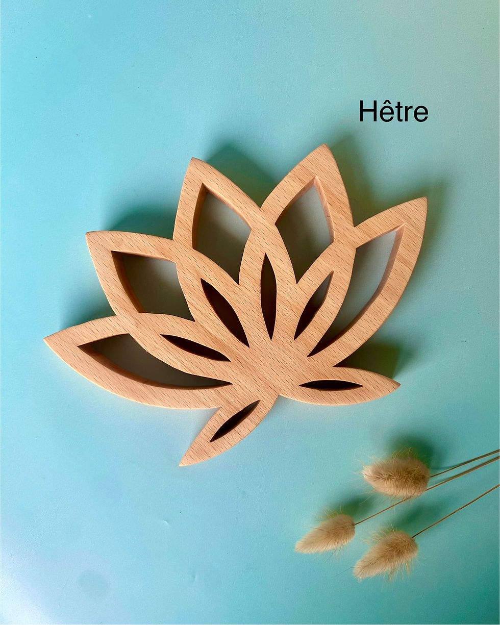 Miniature : dessous de plat Lotus en bois massif de hêtre fait main artisanal par L'Atelier Brindille