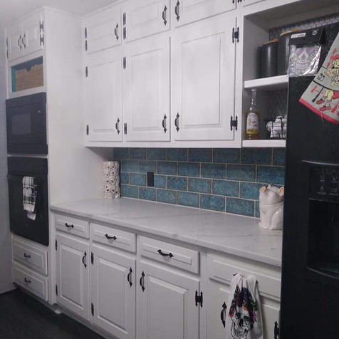 Blue backsplash continued