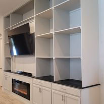 Side view of one of very first custom faux fireplaces