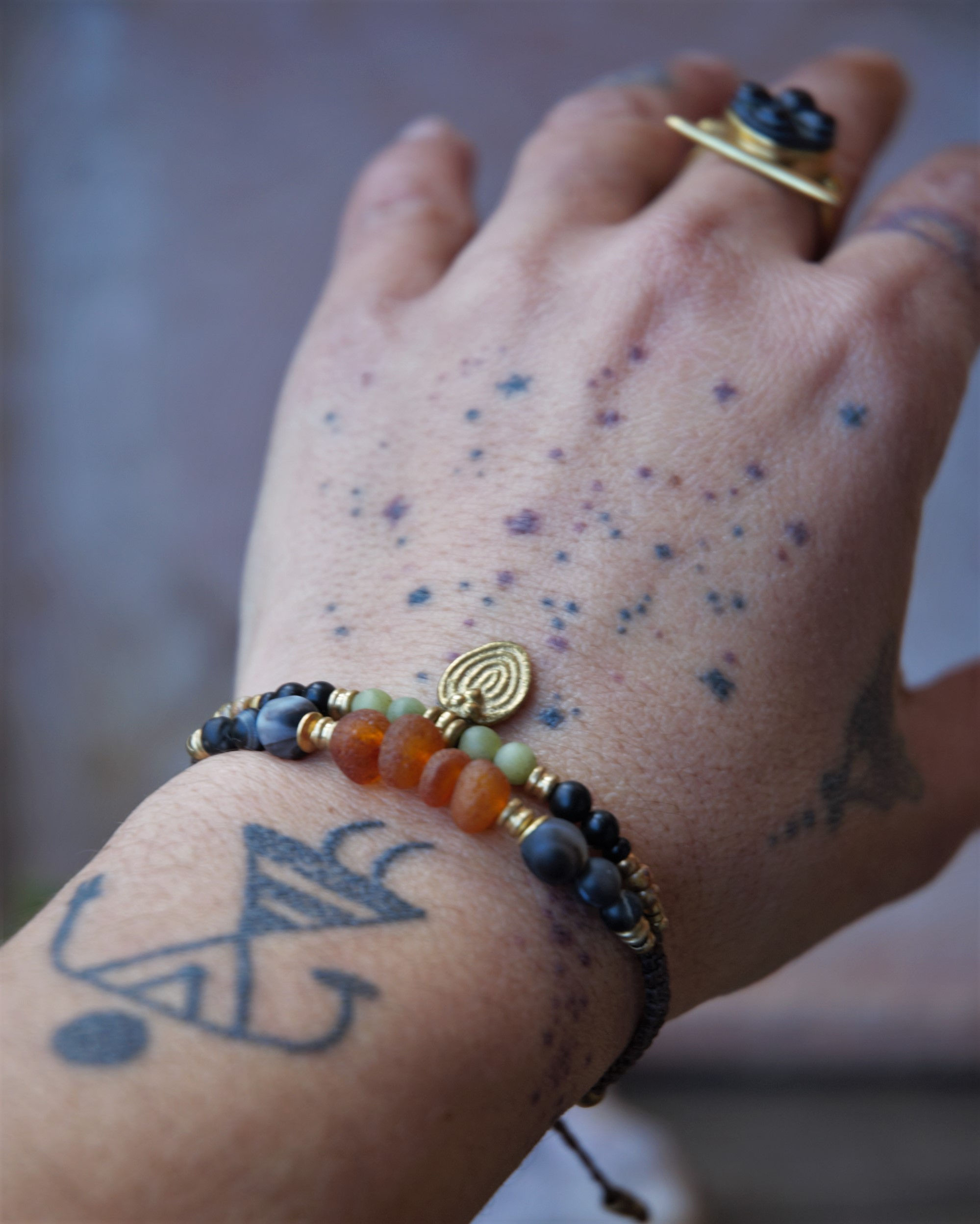 2 Linien Armband Bernstein 