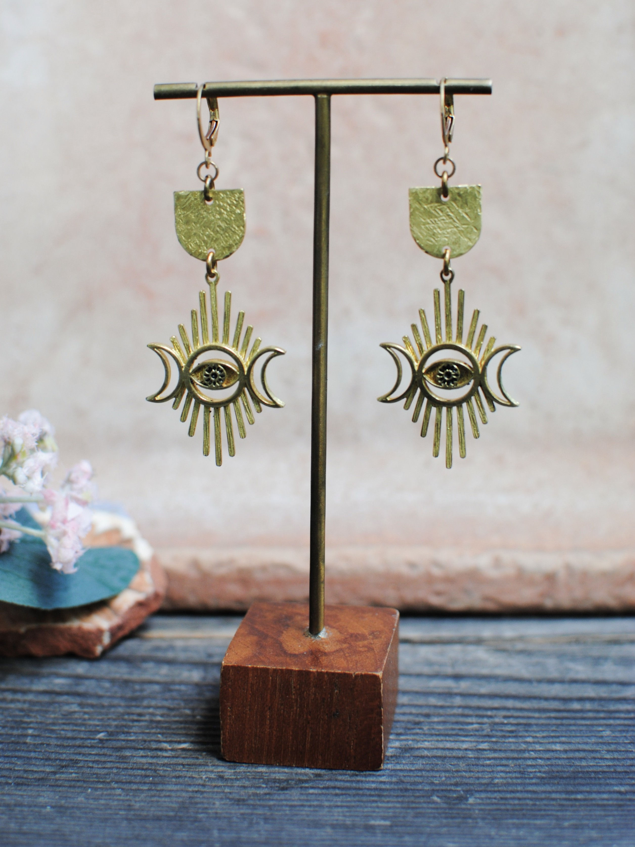 Allsehende Augen Ohrringe Mond 