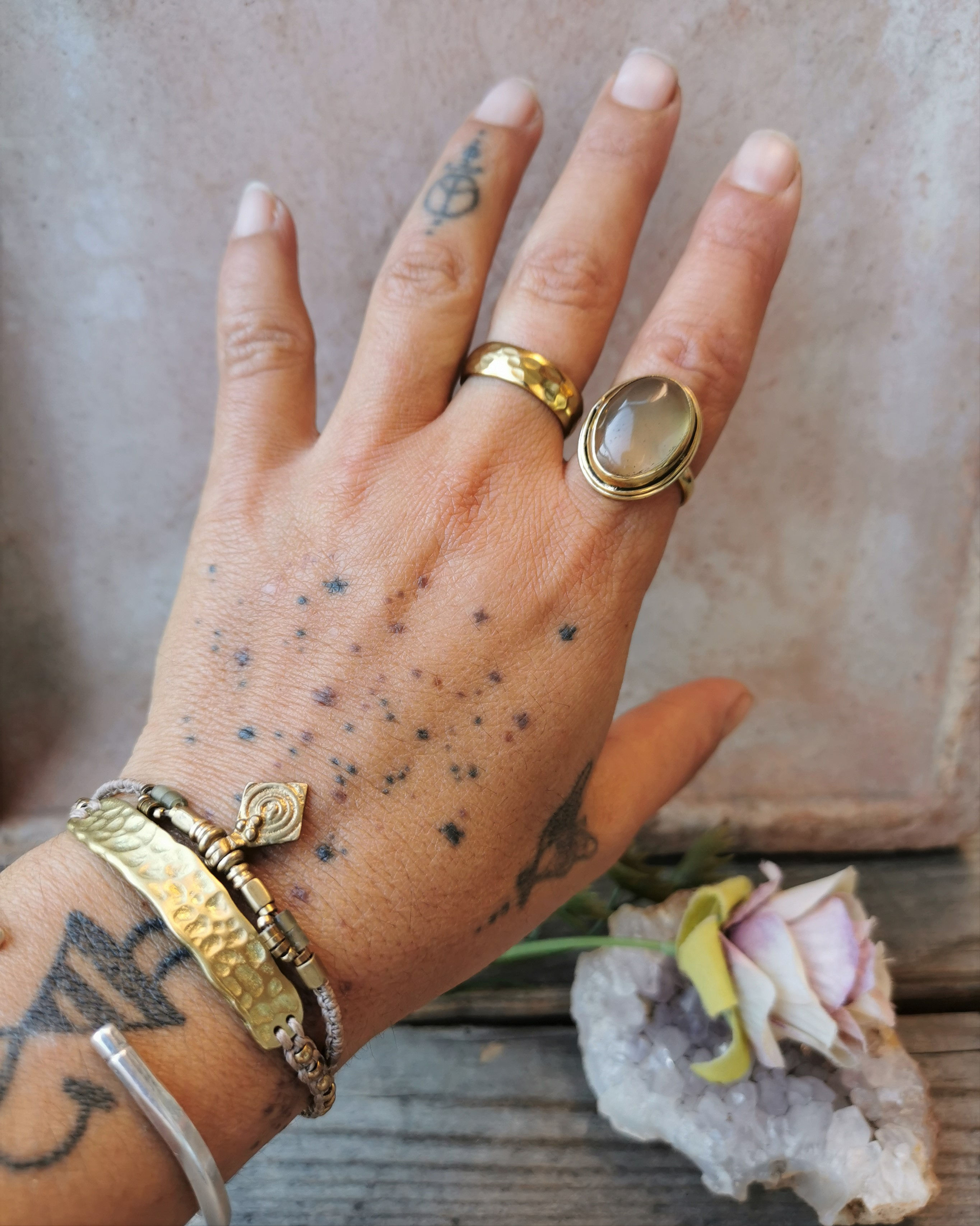 Jade Messing Armband