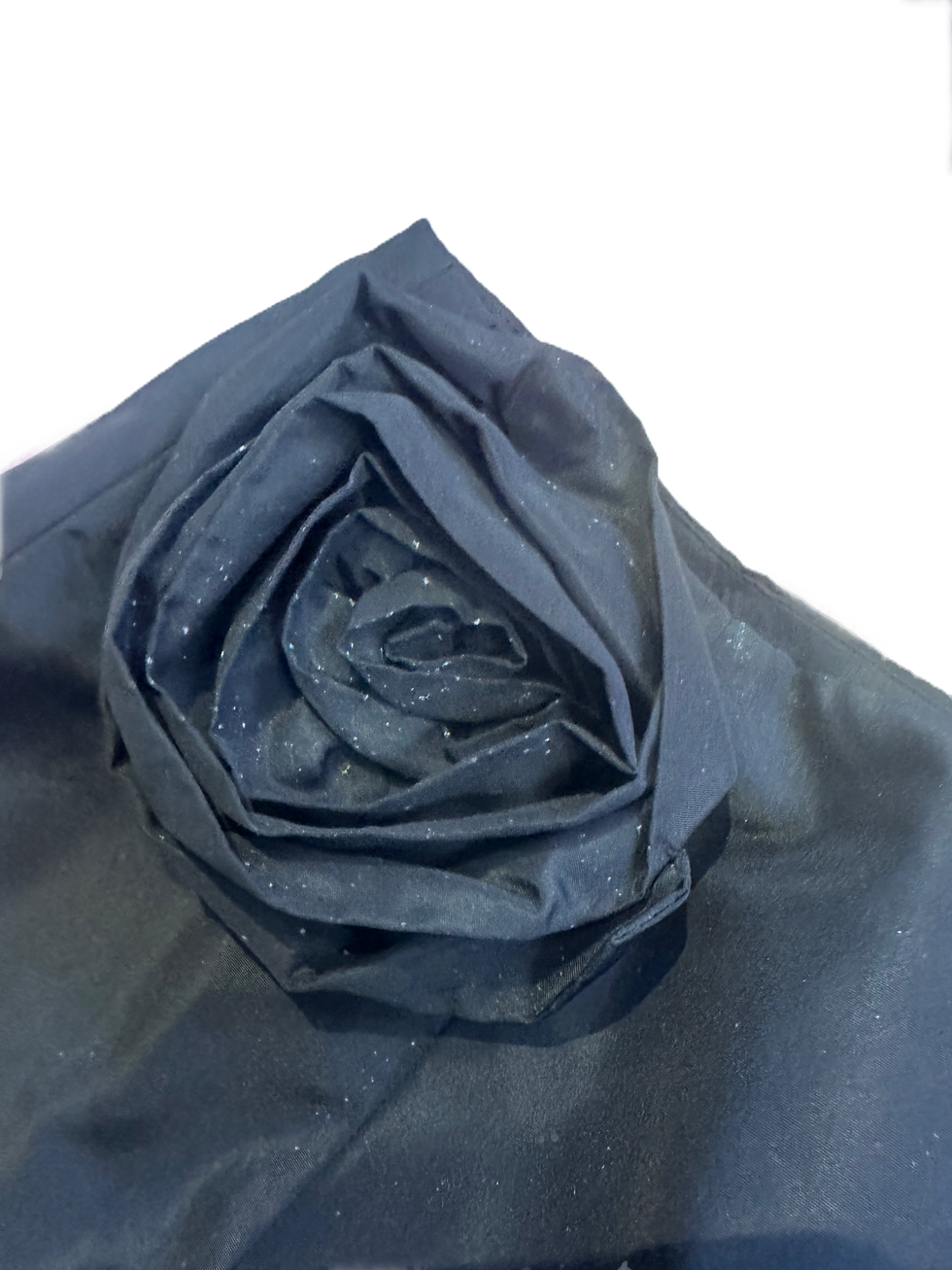Thumbnail: Ralph Lauren Black Skirt with Rose - Size 8