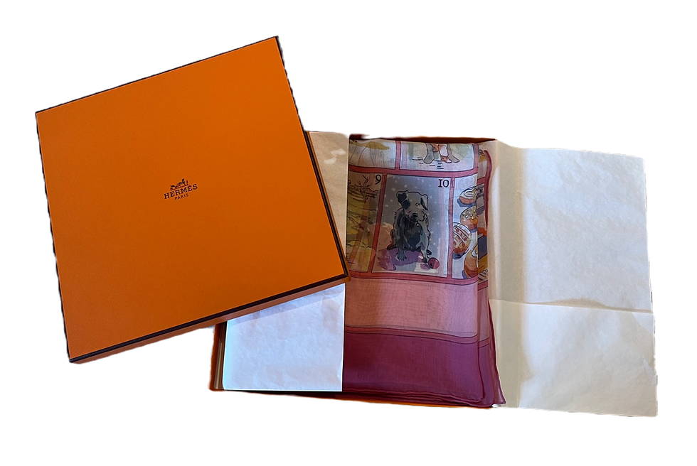 Thumbnail: Hermès - “Le Jeu des Petites Bonheurs” Silk Scarf with Box