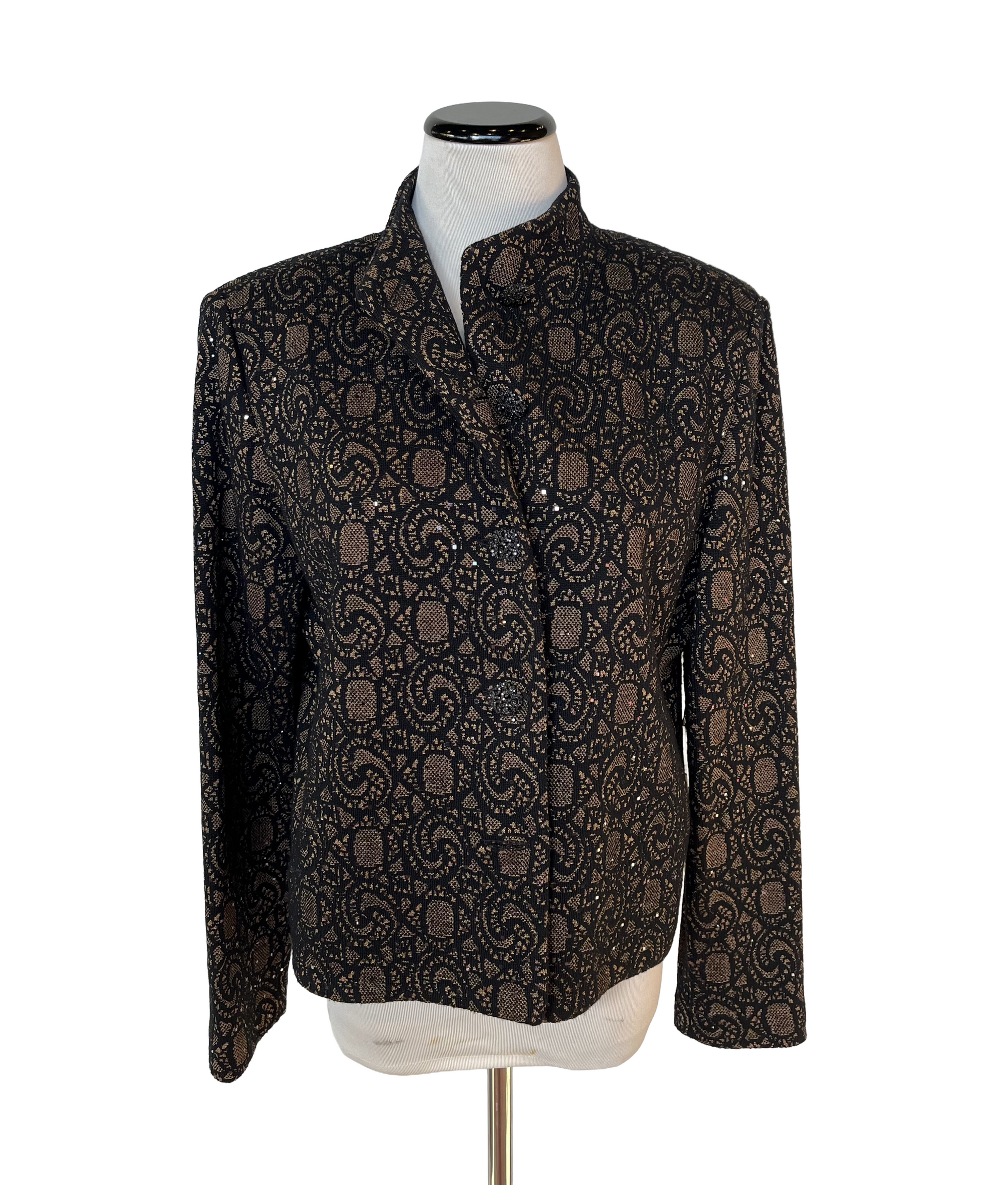 St John Brown/Black Jeweled Jacket