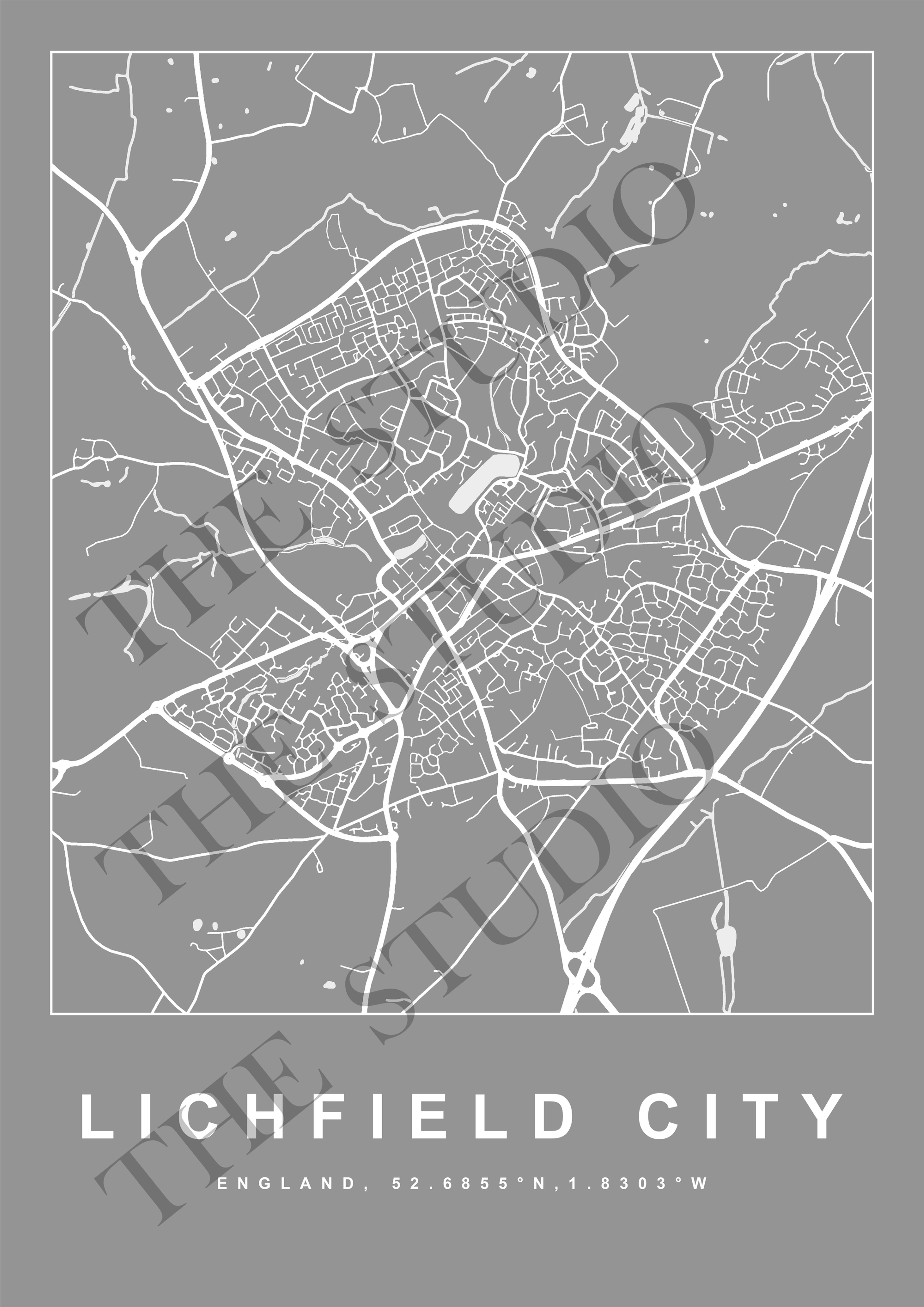 Outline Map of Lichfield