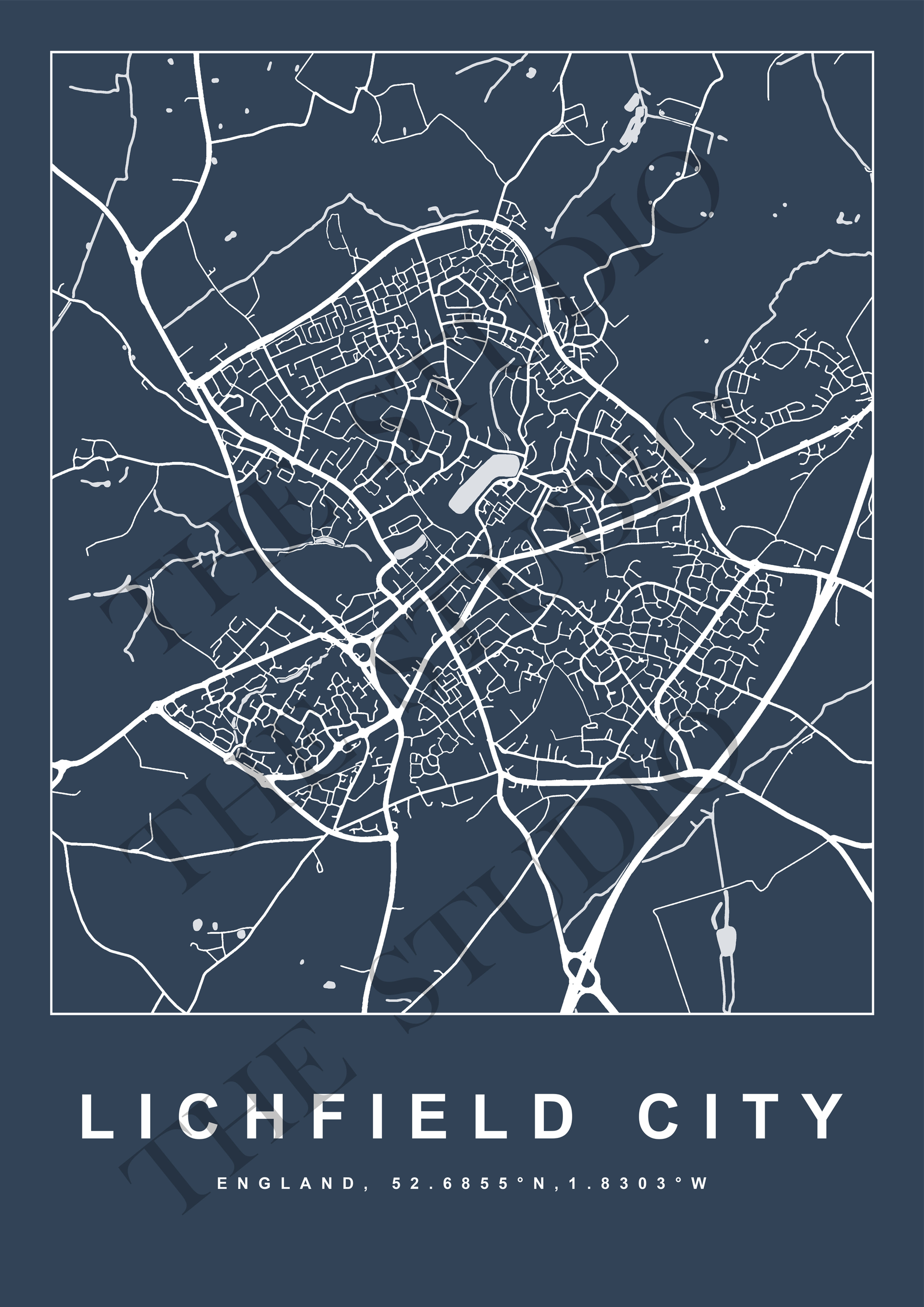 Outline Map of Lichfield