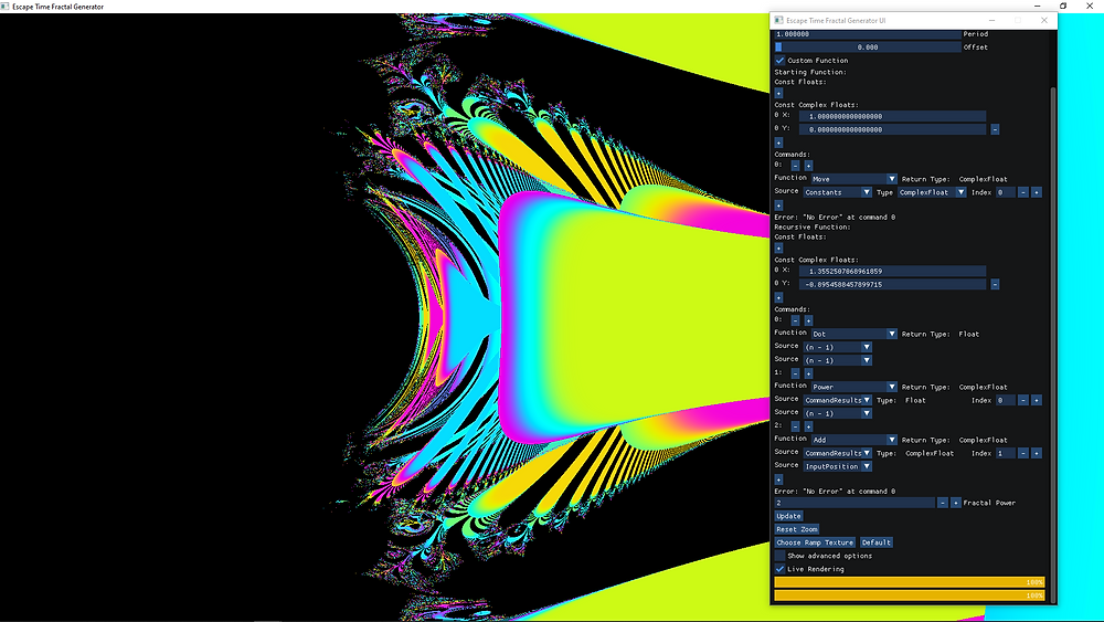 Progress made on my fractal program part two: create your own fractals!