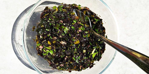 tártara de algas, tártara, algas entrada, tártara de verduras, para untar, acompagnante, condimento