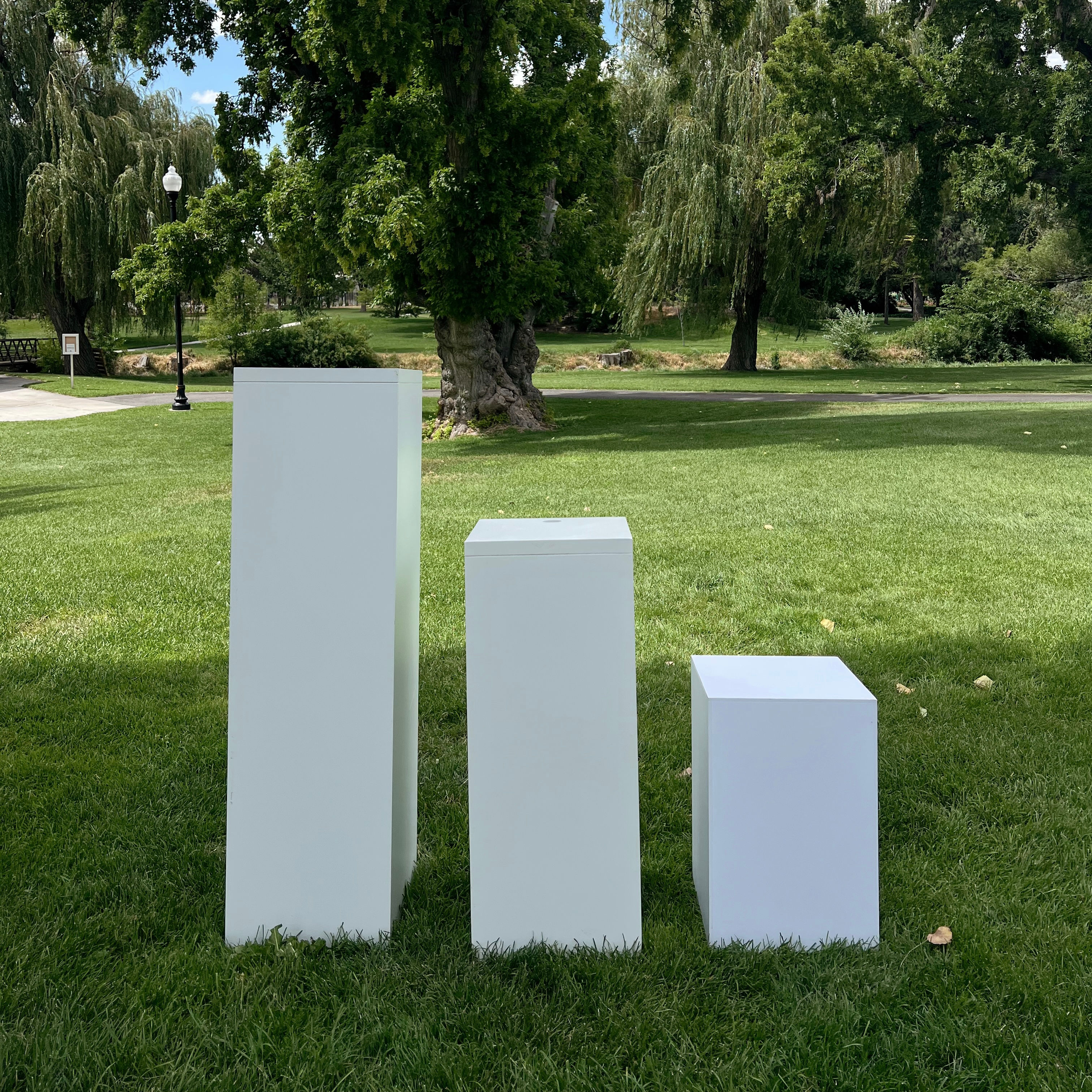 Large White Display Pedestals