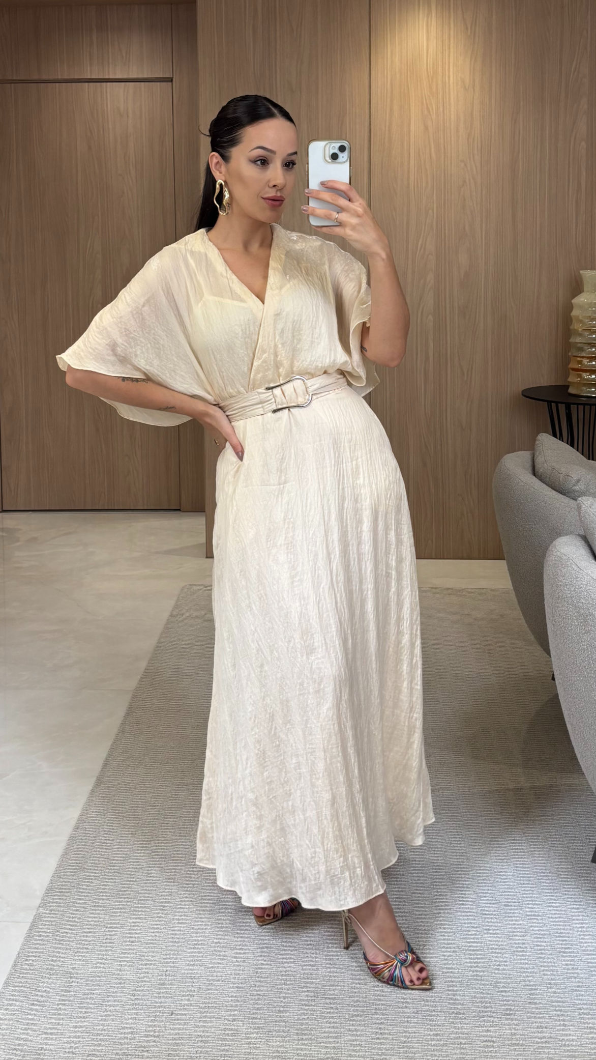 Vestido Longo Decote Branco