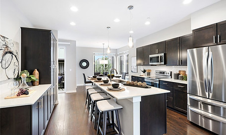 Modern Staged Kitchen with Black Accents