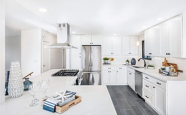 White Traditional Staged Kitchen