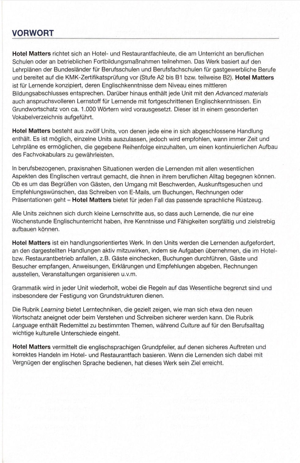 Miniaturbild: Hotel Matters - Englisch für Hotel- und Restaurantfachleute