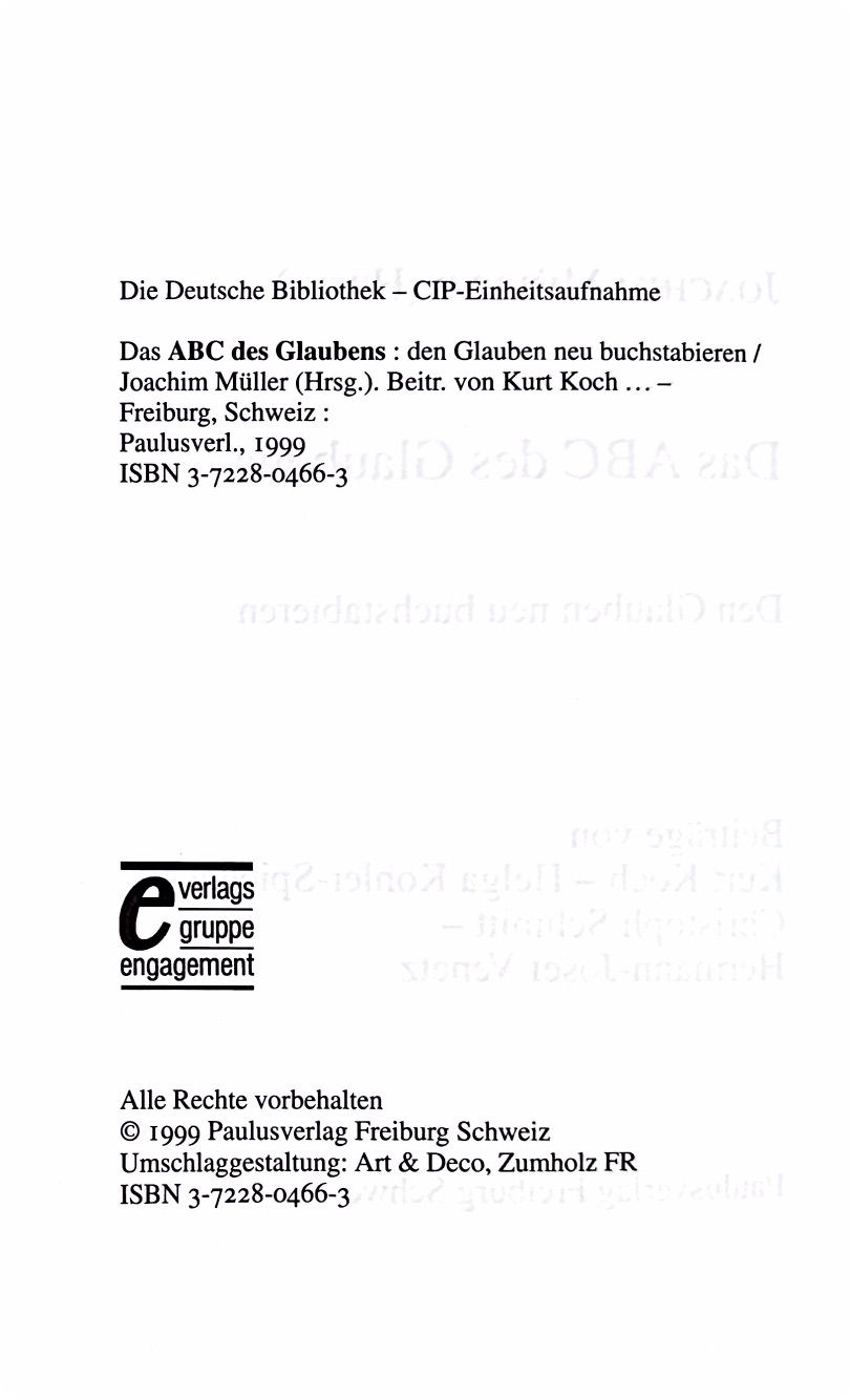Miniaturbild: Müller Joachim, Das ABC des Glaubens