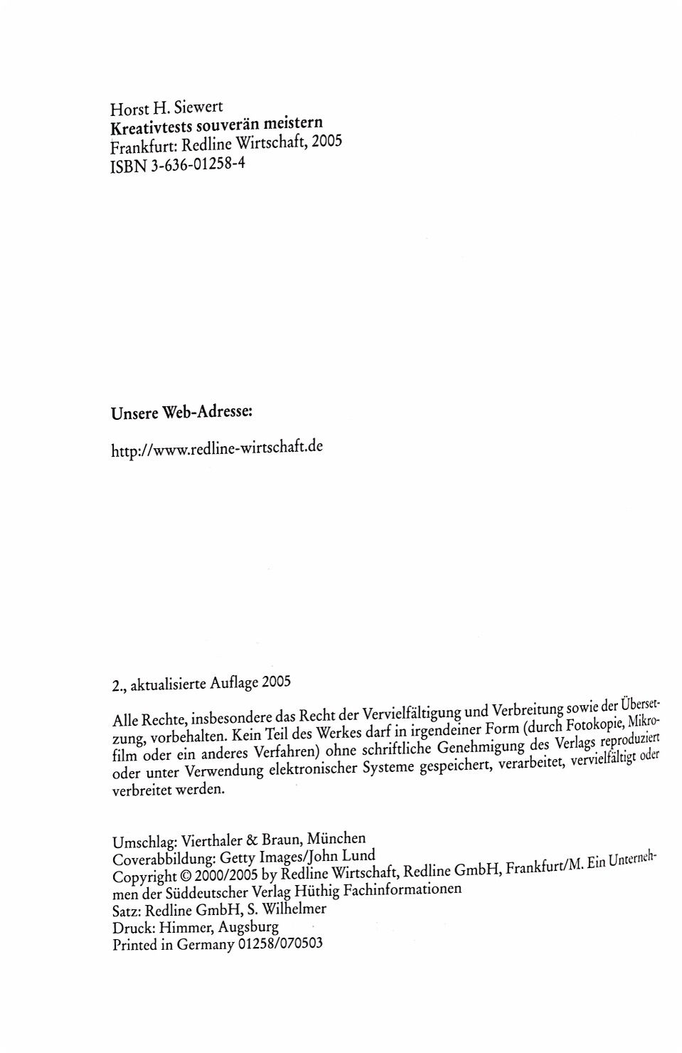 Miniaturbild: Siewert Horst, Kreativtests souverän meistern
