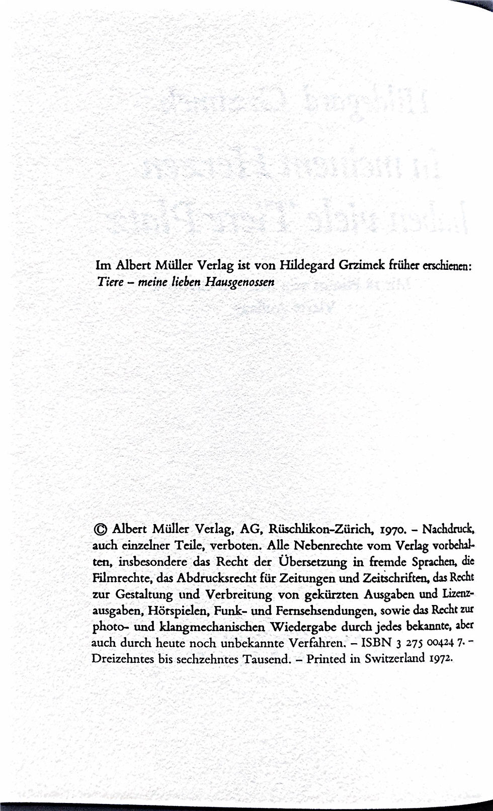 Miniaturbild: Grzimek Hildegard, In meinem Herzen haben viele Tiere Platz (antiquarisch)