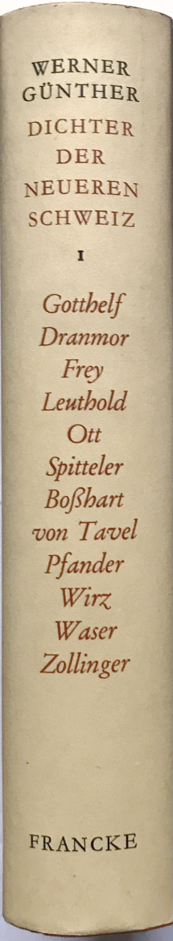 Miniaturbild: Werner Günther, Dichter der neueren Schweiz Bd. 1 (antiquarisch)