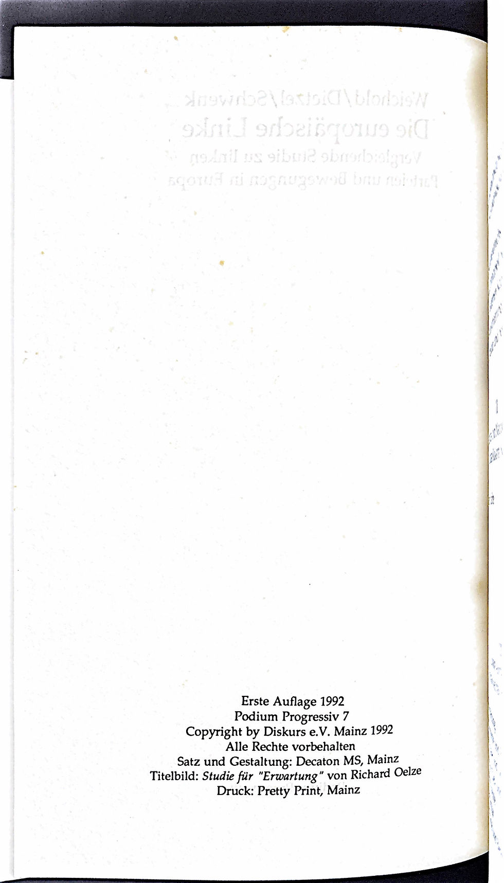 Miniaturbild: Weichold Jochen, Die europäische Linke (antiquarisch)