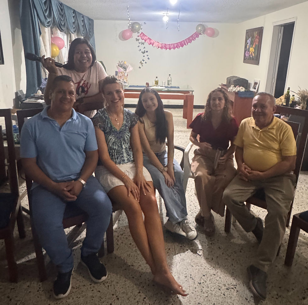 Marie celebrating Birthday with her Host Family and Friends