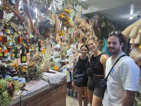 Group of Bucara Spanish Academy students visiting the Fruit Market in Bucaramanga Colombia