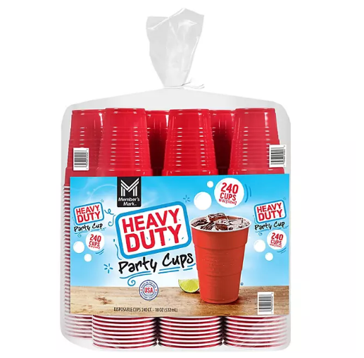 Heavy Duty Red Cups, 18oz, 240 ct.