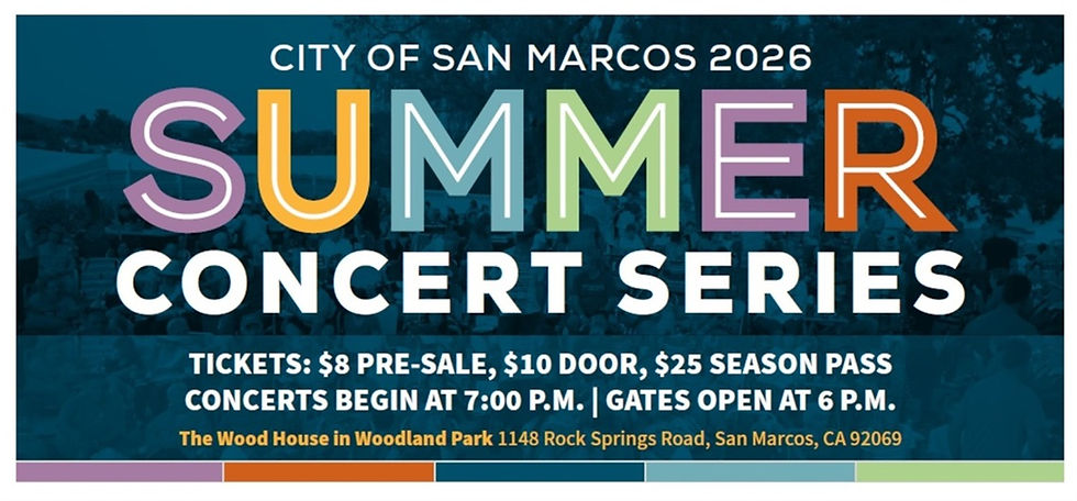 City of San Marcos 2026 Summer Concert Series