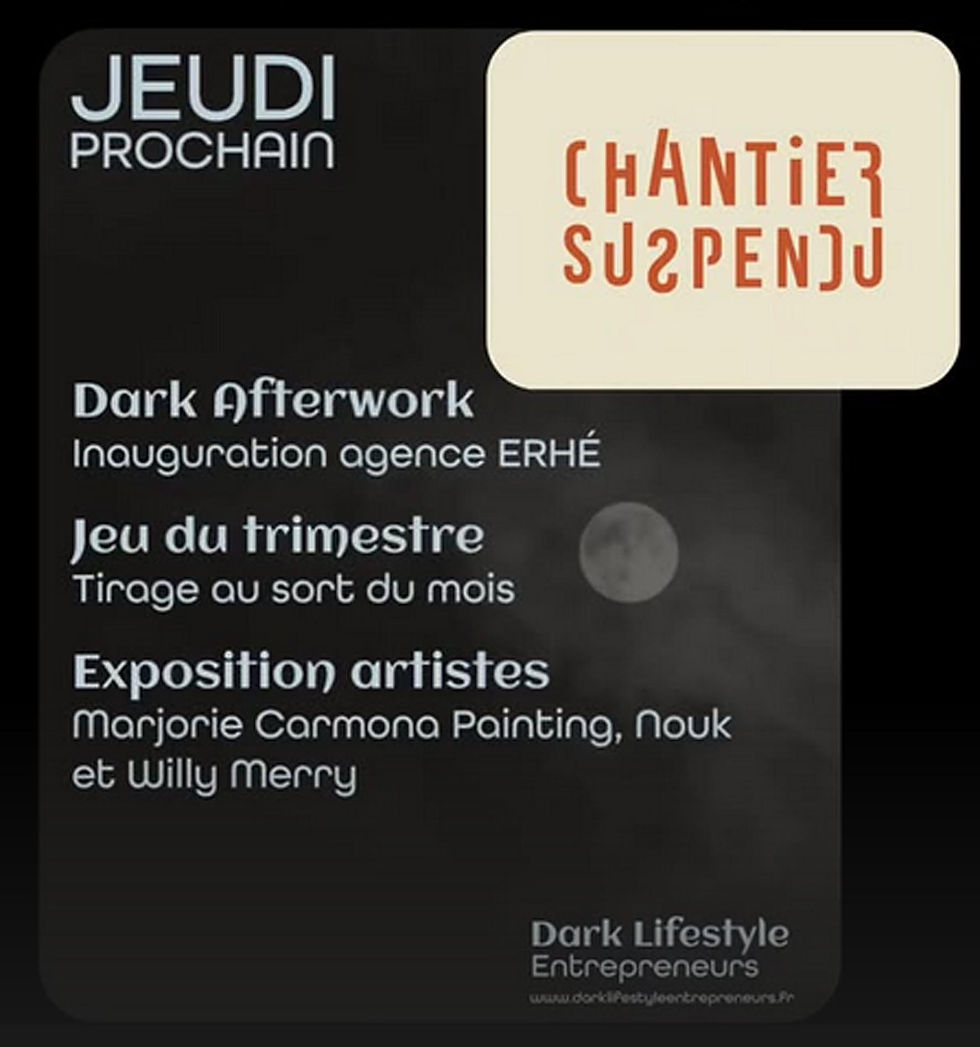 Annonce de l'évènement par Chantier Suspendu / ERHÉ Architecte / Darklifstyle Entrepreneurs