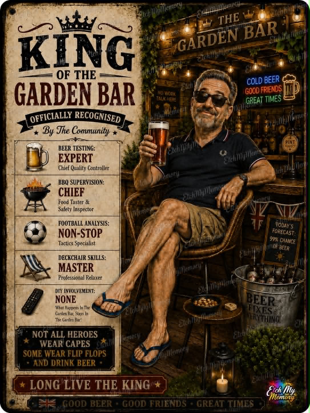 Personalised King of the Garden Bar