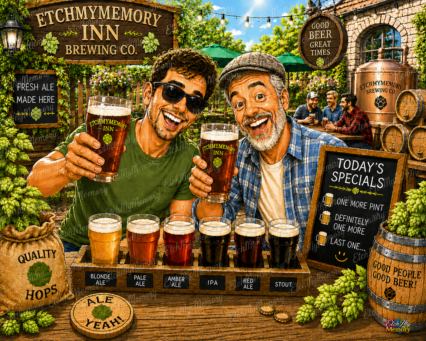 Personalised Beer Flight Plaque