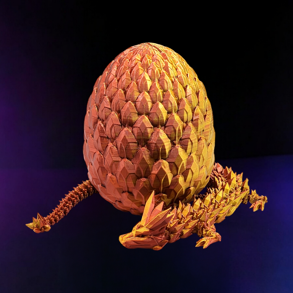 15" Gold/Red Crystal Dragon w/Egg
