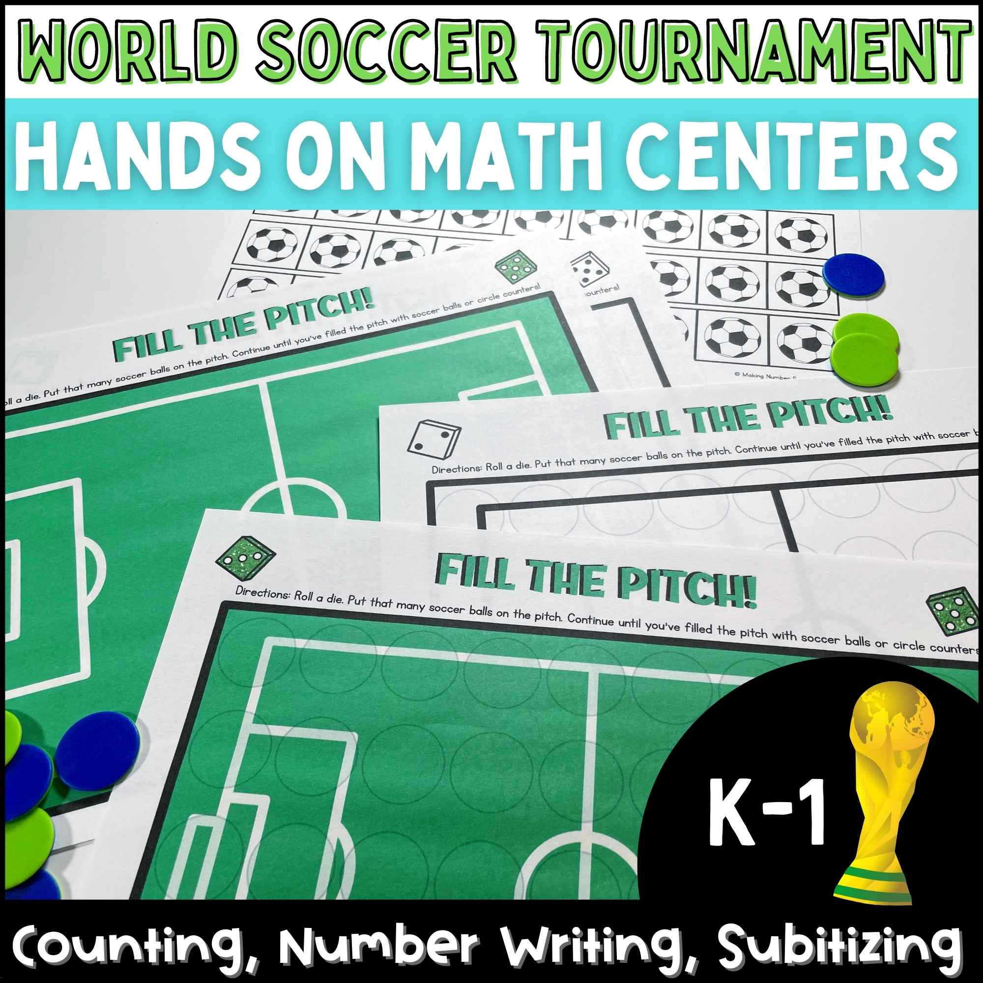 World Soccer Tournament Themed Math Centers - Hands On and Differentiated