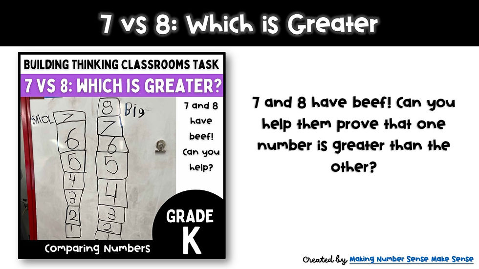 Thumbnail: Rich Math Task Comparing Numbers - 7 vs 8: Which is Greater?