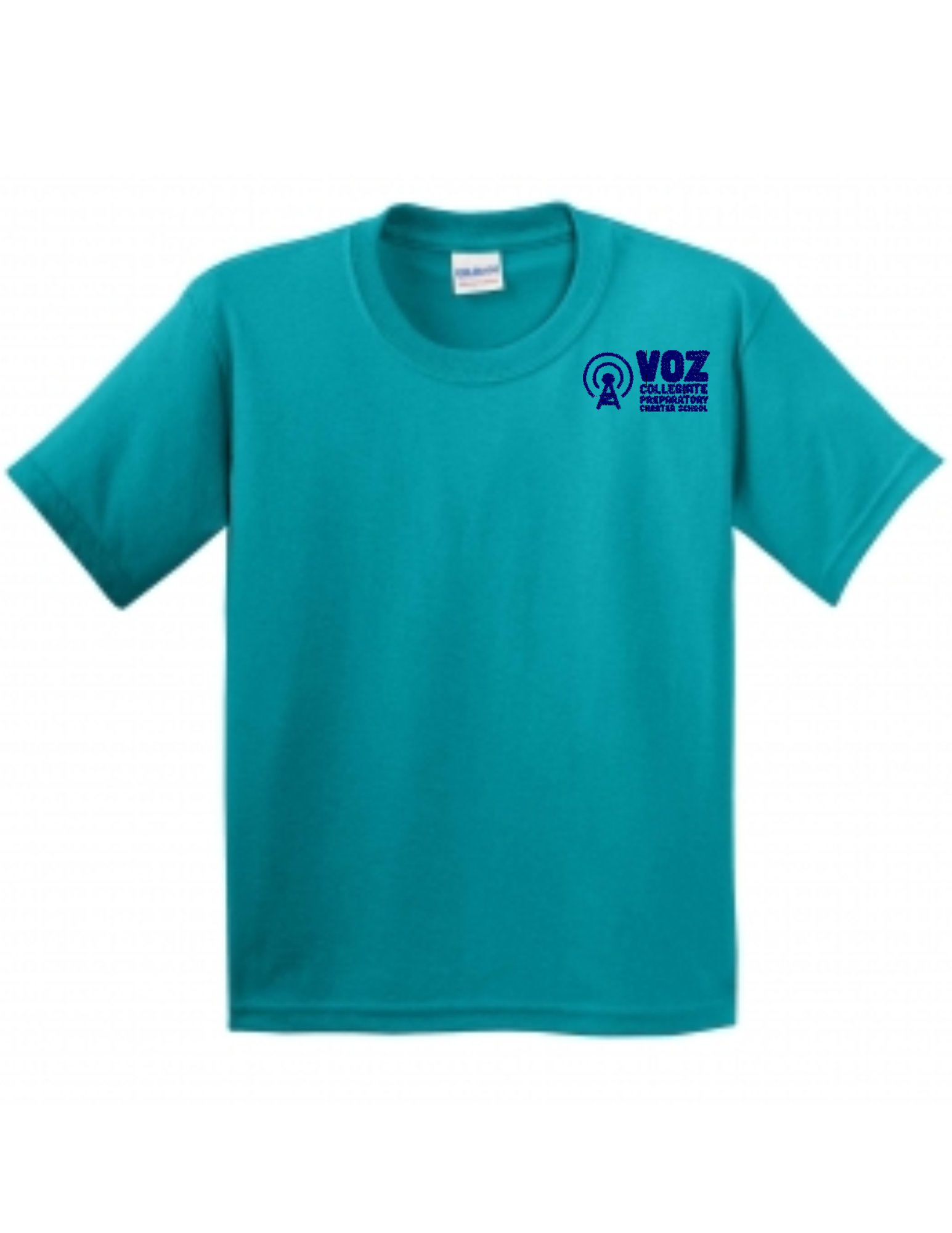 Youth 100% Cotton T-shirts with 4 Inch Horizontal Voz Logo