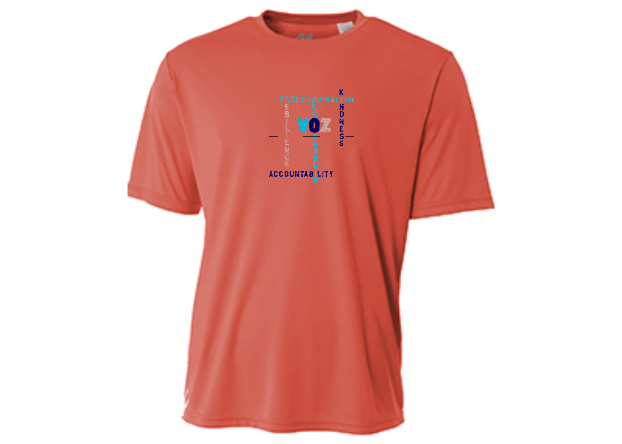 Unisex Adult Cooling Performance T-shirt with Voz Crossword 6 Inch Logo