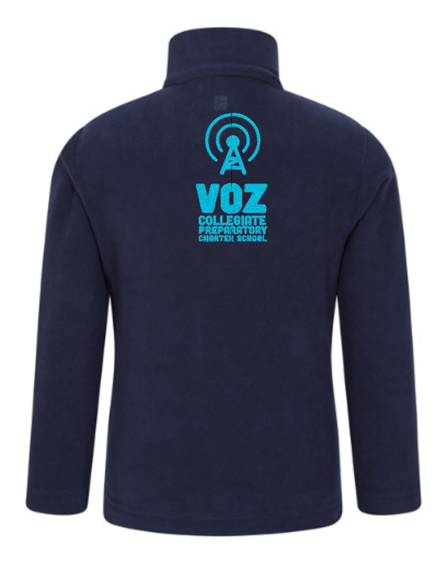 Ladies Adult Lightweight Microfleece Pullover Jacket 6" Voz Vertical Logo