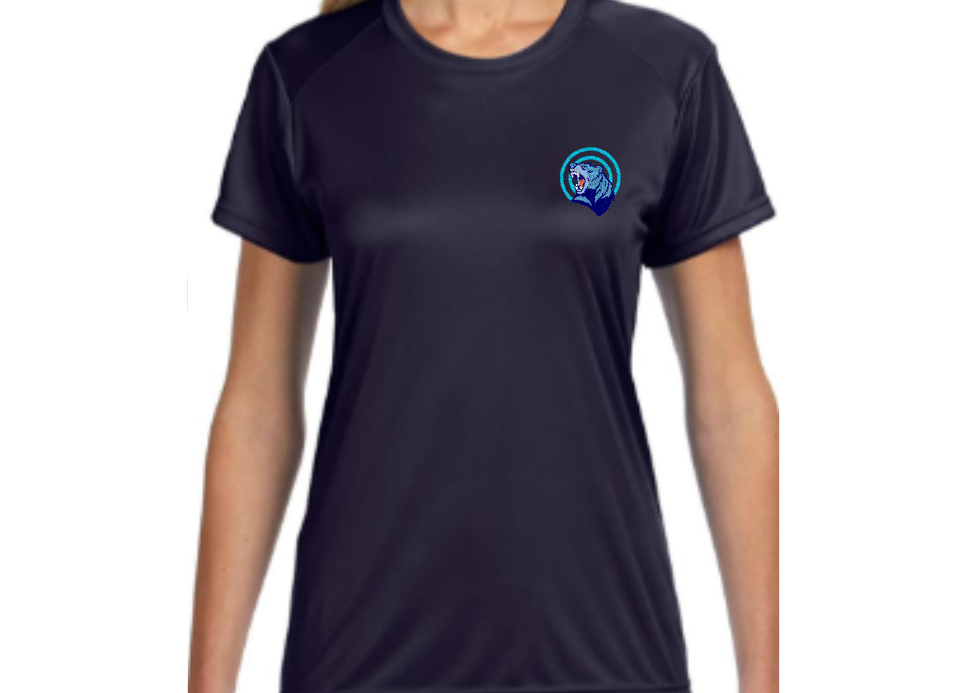 Ladies Adult Cooling Performance T-shirt with 2.5 to 3.5 Inch Voz Bear L