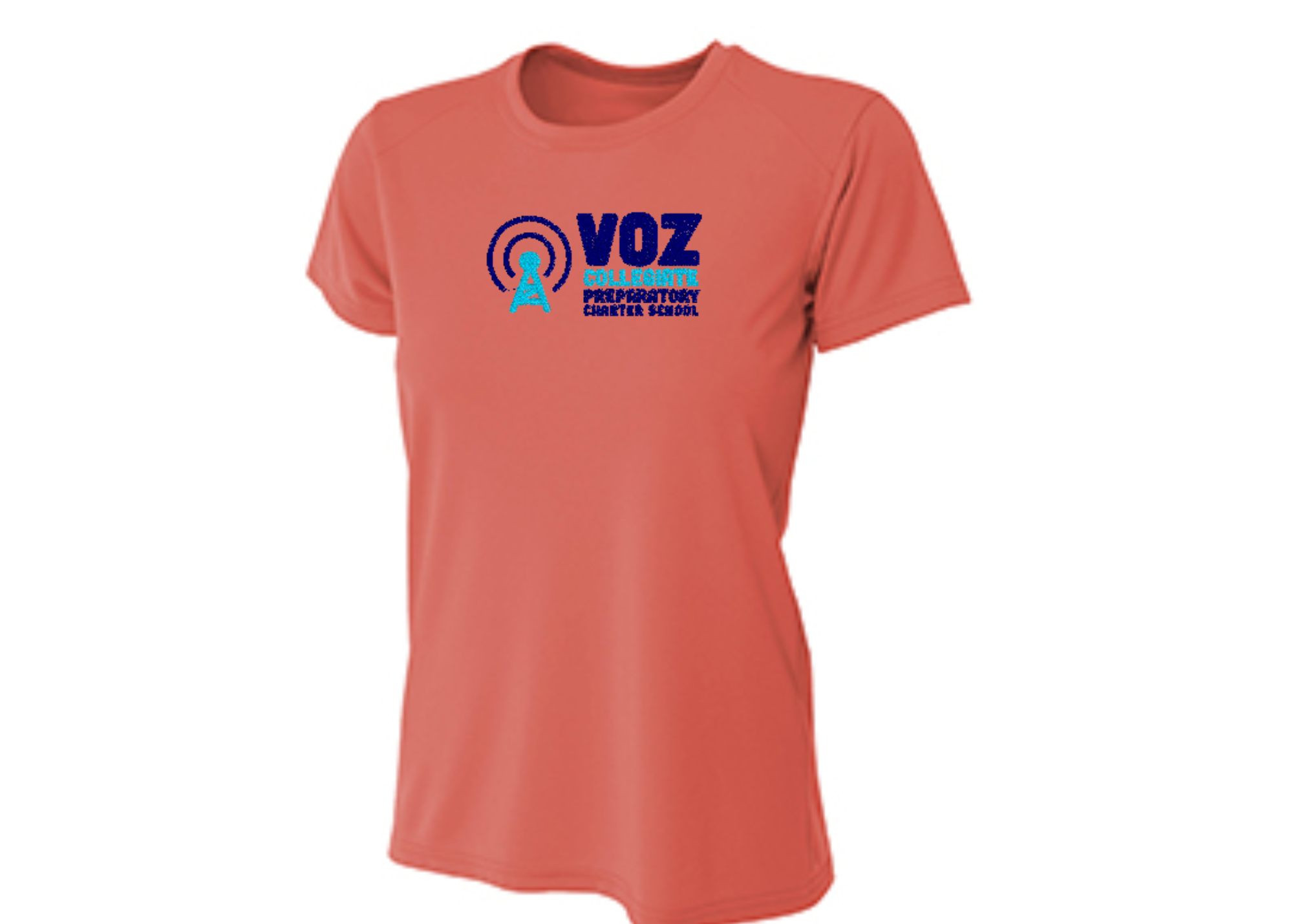 Ladies Adult Cooling Performance T-shirt with 6 Inch Voz Horizontal Logo