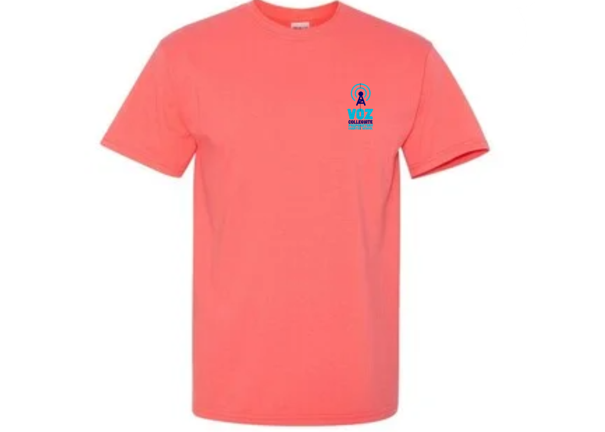Unisex Adult 100% Cotton T-shirts with 4 Inch Voz Vertical Logo
