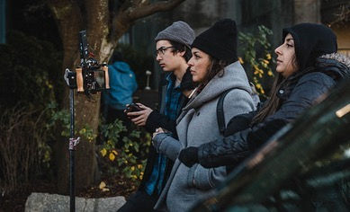 Monica Iyah Mustelier on set