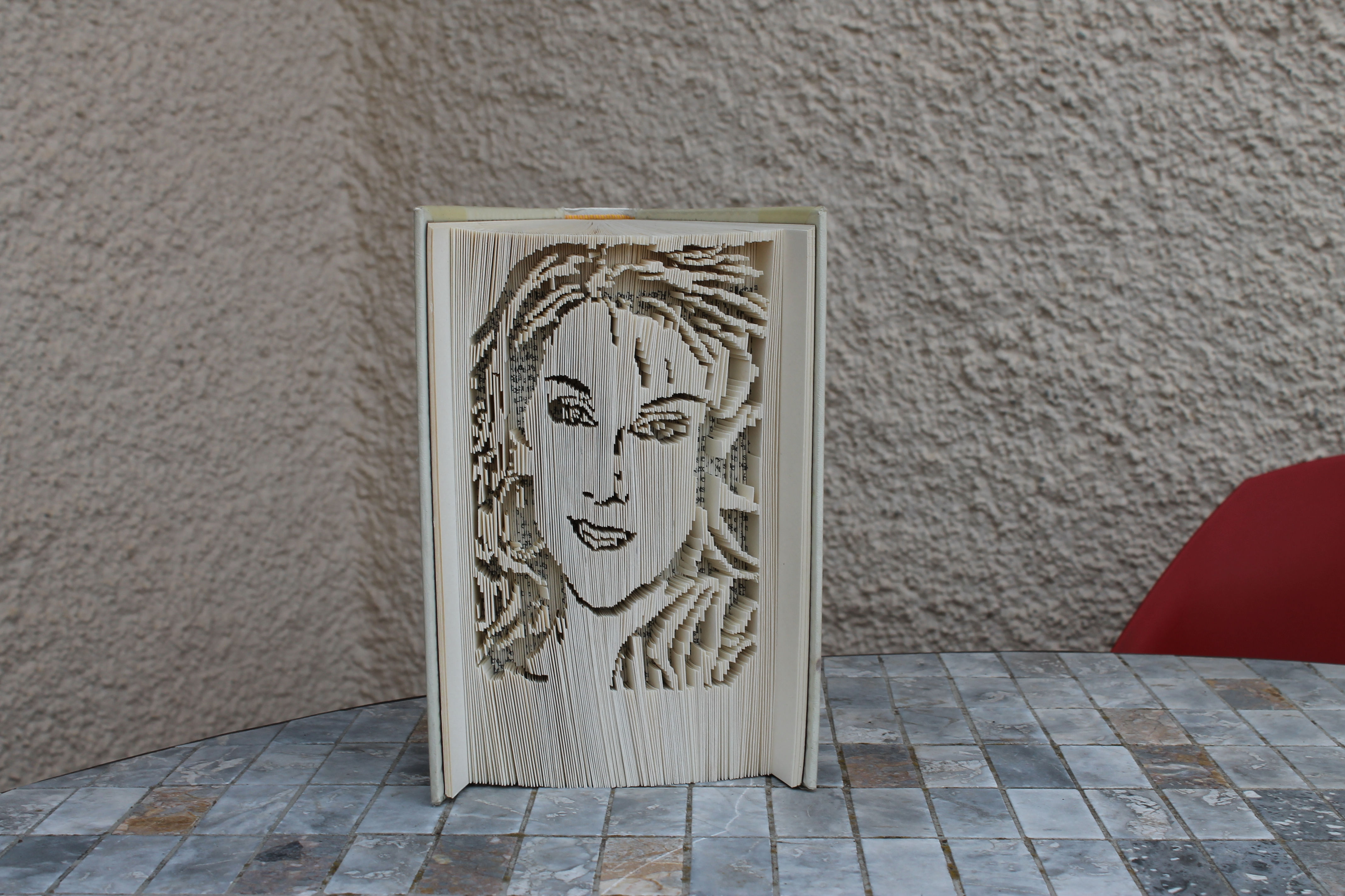 Sculpture sur livre Celine